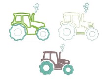 Stickdatei - Traktor Set Doodle, Füllstich & Appli